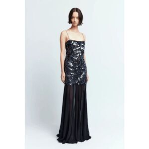 16Arlington Black Salia Sequin Maxi Dress US 6 $1040